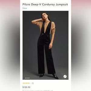 Pilcro Deep-V Corduroy Jumpsuit